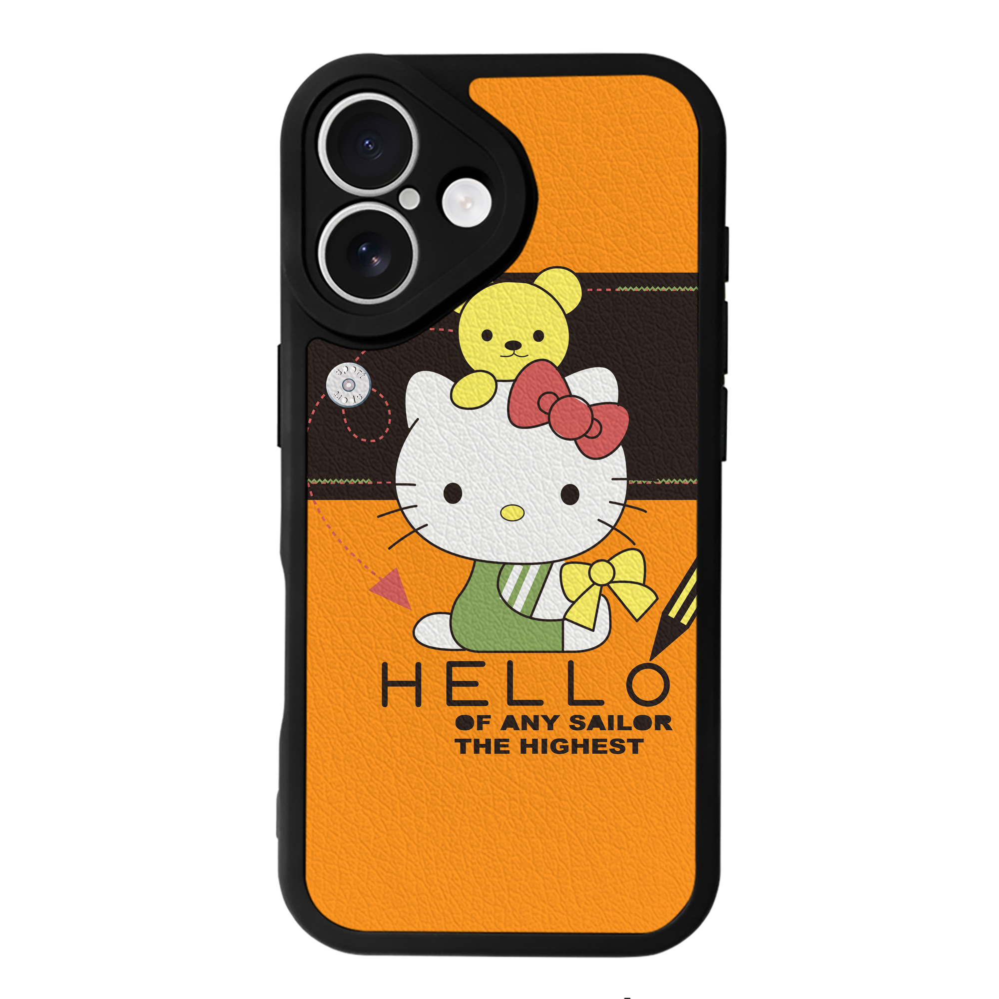 （画像用） Hello Kitty ハローキティ 【iPhone 16シリーズ対応】シリコンスマホケース（レザー調） 材質：シリコン